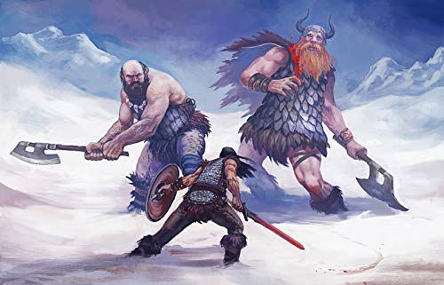 D&D Barbarian fighting giants